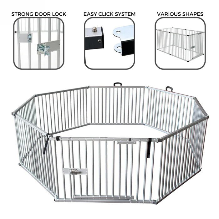 Puppyren Aluminium (8 panelen van 80cm hoog x 80cm lang)