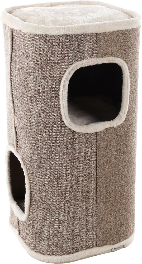 Krabton Flamingo George M Beige/Naturel/Lichtbruin &ndash; Krabmeubel voor Katten met Sisal 40x40x80 cm