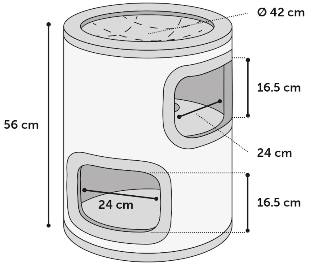Krabton Enes S &ndash; Grijs Krabmeubel voor Katten