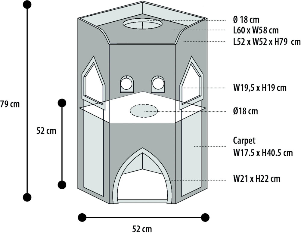 Donkergrijs Krabmeubel voor Katten