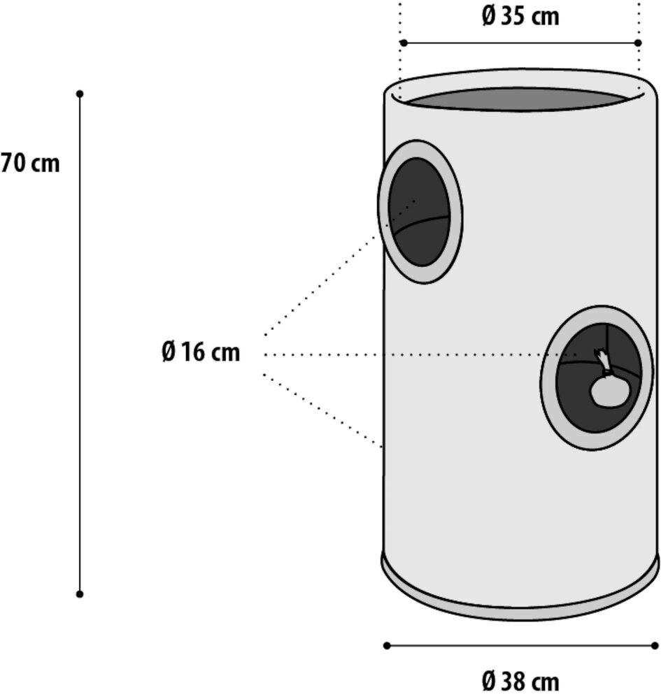 Krabton Emilius &ndash; Bruin/Beige Krabmeubel voor Katte