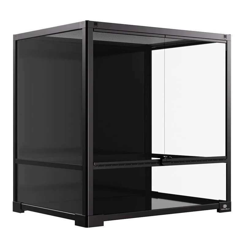 Terrarium knockdown Zwart + terrariumkast 60x45x136cm