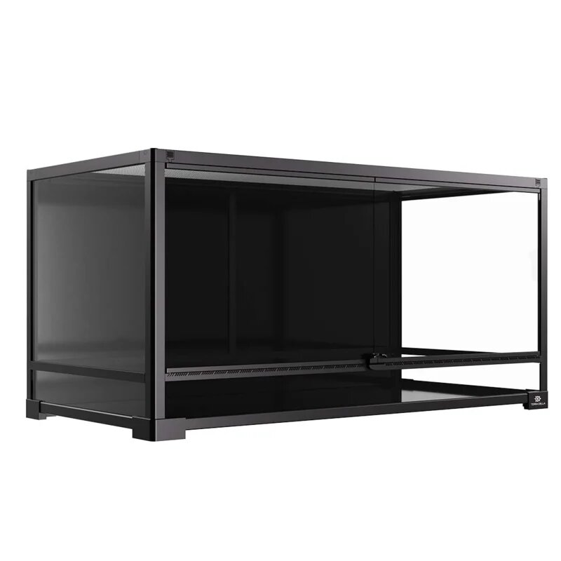 Terrarium knockdown Zwart + terrariumkast 90x45x121cm