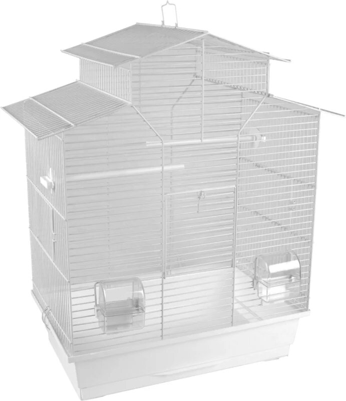 Vogelkooi Numfor 1  &ndash; Witte Binnenkooi voor Parkieten en Kanaries