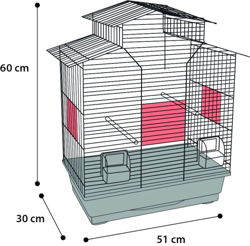 Vogelkooi Numfor 1  &ndash; Witte Binnenkooi voor Parkieten en Kanaries