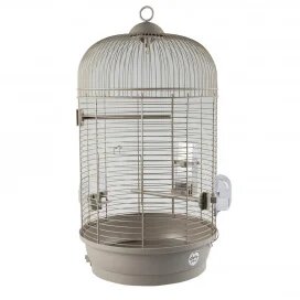 Vogelkooi Duvo Mocha Julia Mokka &ndash; Ronde Parkietenkooi 34x34x65 cm