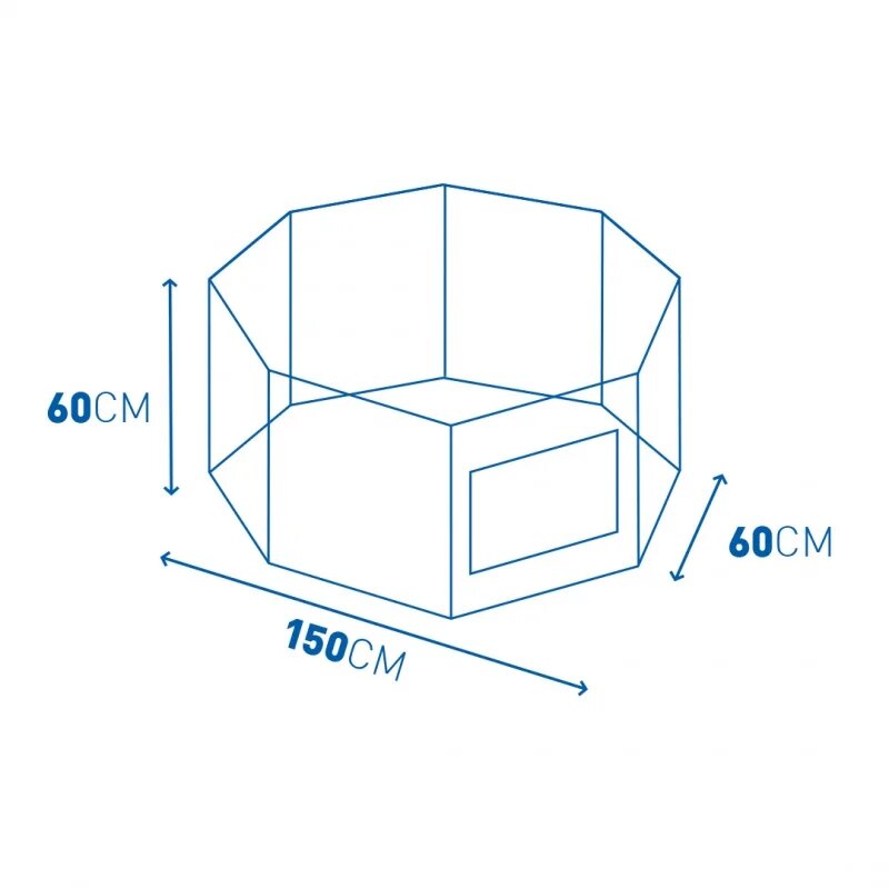 Puppyren met deur &amp; net &amp; haken zwart
