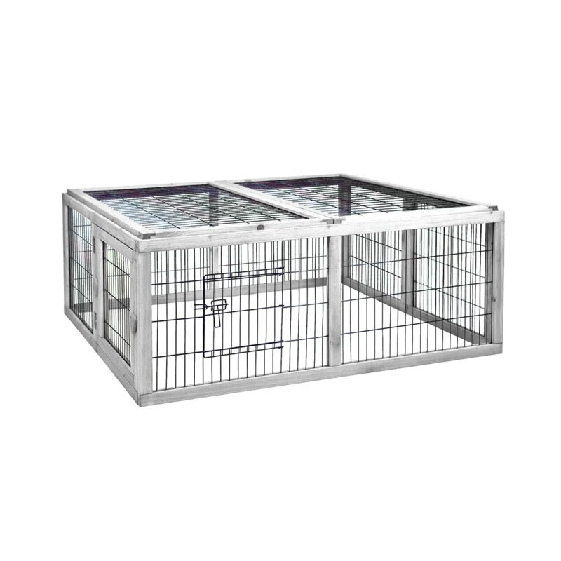 Konijnenren Silvest Cottage Wit &ndash; Buitenren voor konijnen en cavia&rsquo;s