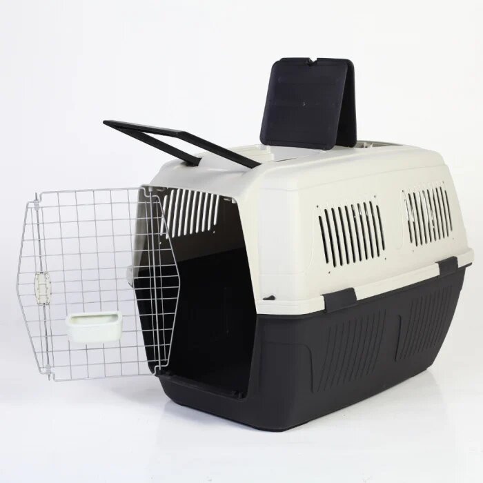 Reisbench - transportbox IATA deluxe wit/antraciet M