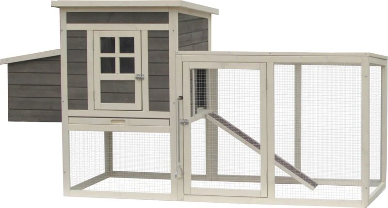 Houten Kippenhok Capri Country Bruin &ndash; Flamingo Buitenhok met Ren voor 3-4 Kippen