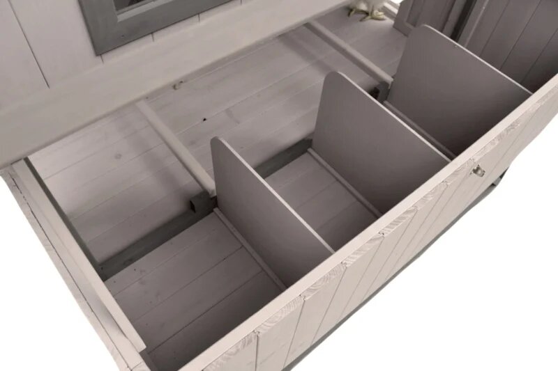 Houten Kippenhok Cosmo Cottage Grijs &ndash; Flamingo Buitenhok met Ren voor 2-3 Kippen