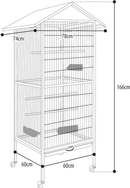 Actie ! Voli&egrave;re Serengeti &ndash; Zwarte Binnenvoli&egrave;re voor Parkieten en Kanaries