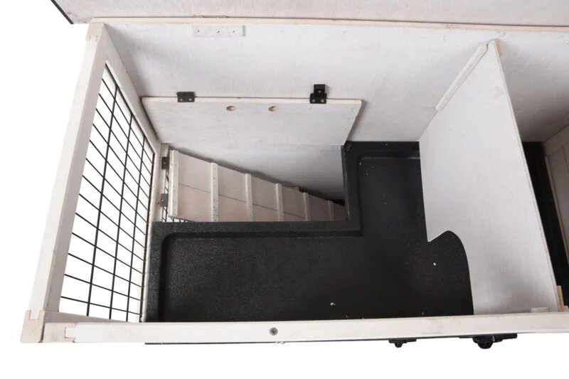 Konijnenhok Combi 1 Rustic Grijs &ndash; Compact buitenhok met verdieping