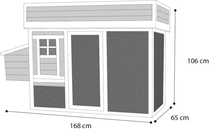 Houten Kippenhok Flora Country Bruin &ndash; Flamingo Buitenhok met Ren voor 2-3 Kippen