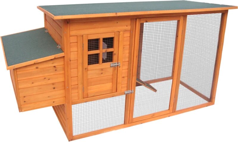 Houten Kippenhok Palacio Classic Bruin &ndash; Flamingo Groot Buitenhok met Ren voor 4-6 Kippen