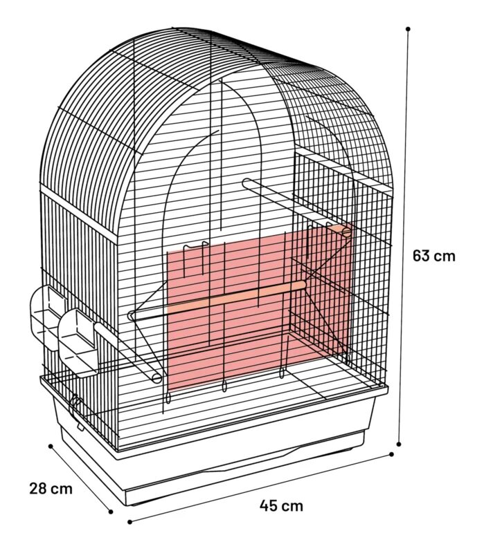 Vogelkooi Agnes - Koper/Zwarte Binnenkooi voor Parkieten en Kanaries