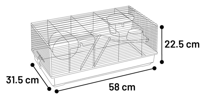 Hamsterkooi Jing Zwart Grijs