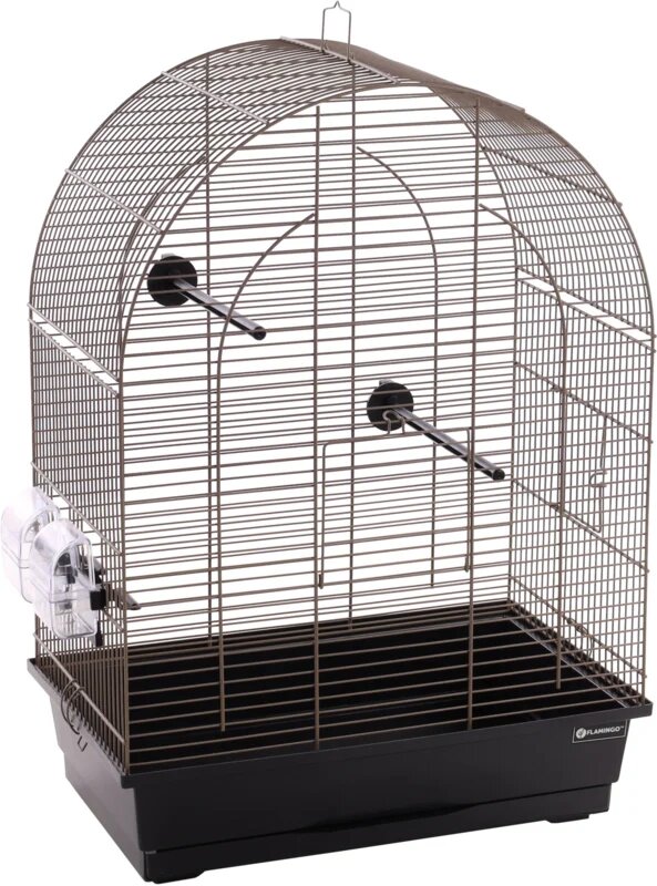 Vogelkooi Klara 2 &ndash; Taupe/Zwarte Binnenkooi voor Parkieten en Kanaries