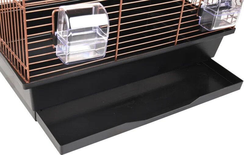 Vogelkooi Flamingo Dara Koper/Zwart &ndash; Parkietenkooi met koperen tralies 45x28x61,5 cm