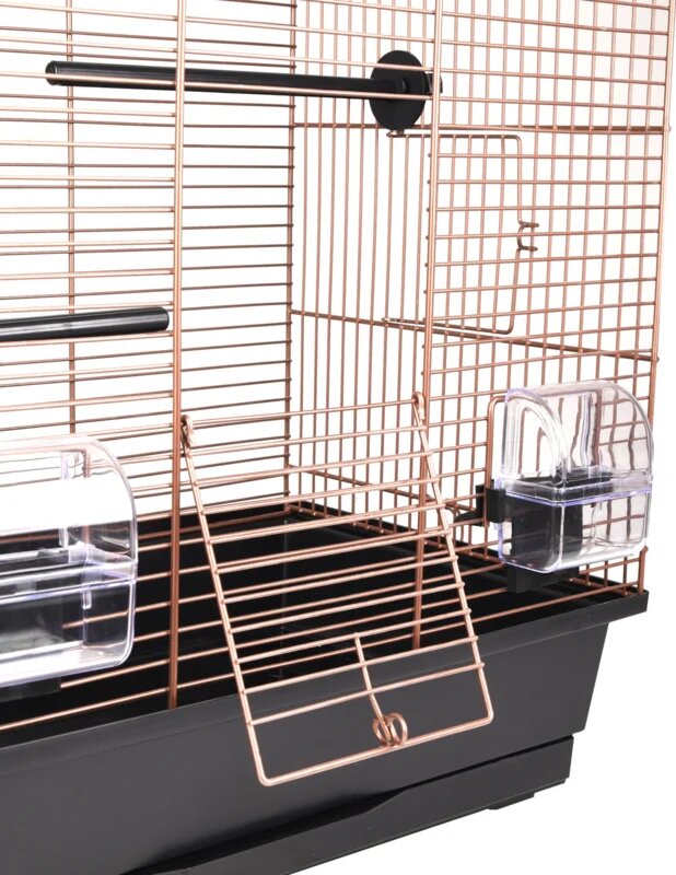 Vogelkooi Flamingo Dara Koper/Zwart &ndash; Parkietenkooi met koperen tralies 45x28x61,5 cm