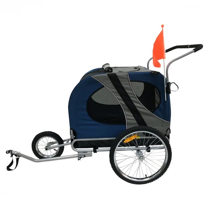 Easy Flow Hondenfietskar - Met Jogger Functie - Blauw - Large