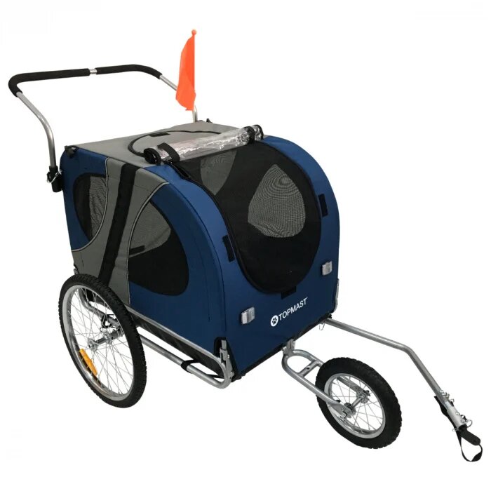 Easy Flow Hondenfietskar - Met Jogger Functie - Blauw - Medium