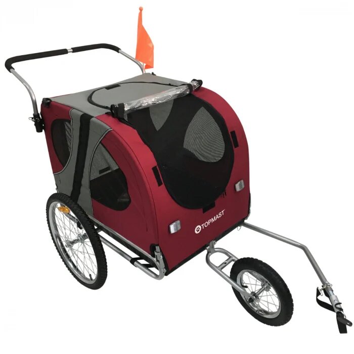 Easy Flow Hondenfietskar - Met Jogger Functie - Rood - Large
