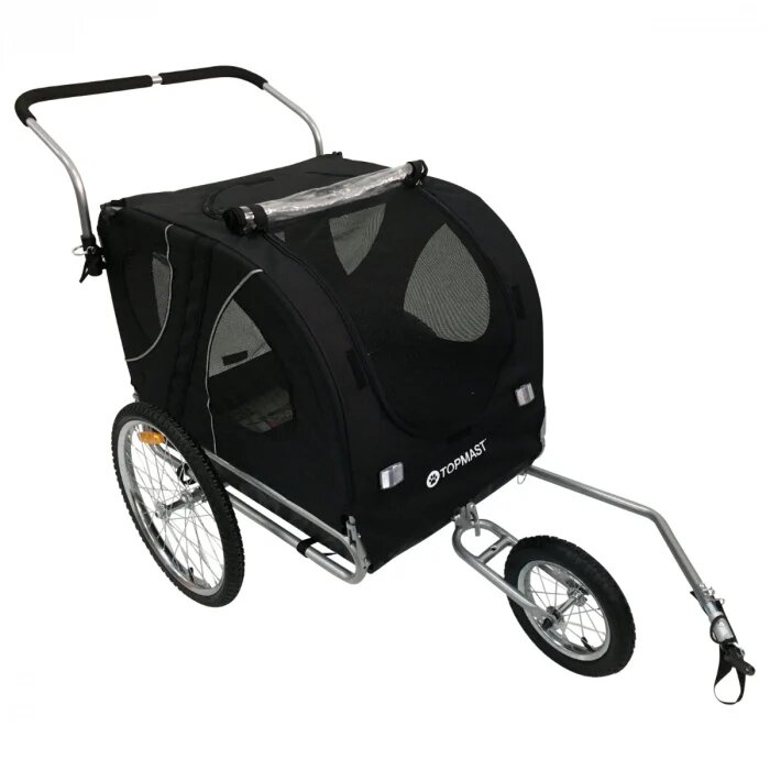 Easy Flow Hondenfietskar - Met Jogger Functie - Zwart - Large