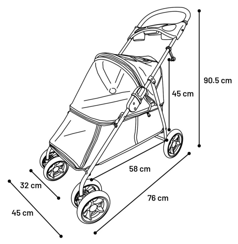 Hondenbuggy Damio Rood
