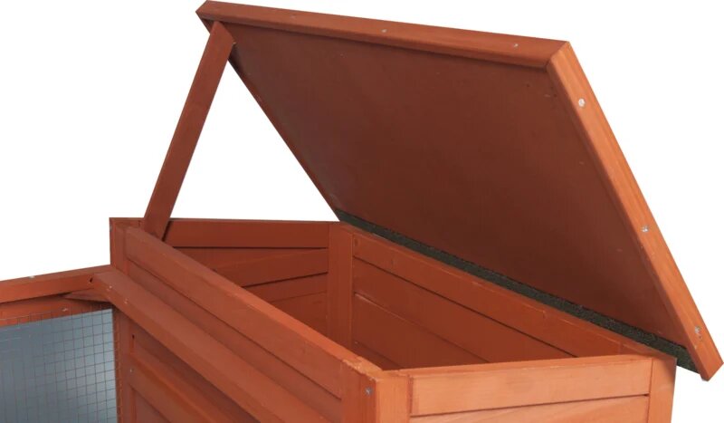 Konijnenhok Atto Classic Bruin &ndash; Houten buitenhok met lade