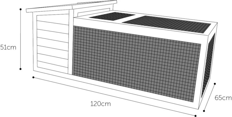 Konijnenhok Atto Classic Bruin &ndash; Houten buitenhok met lade