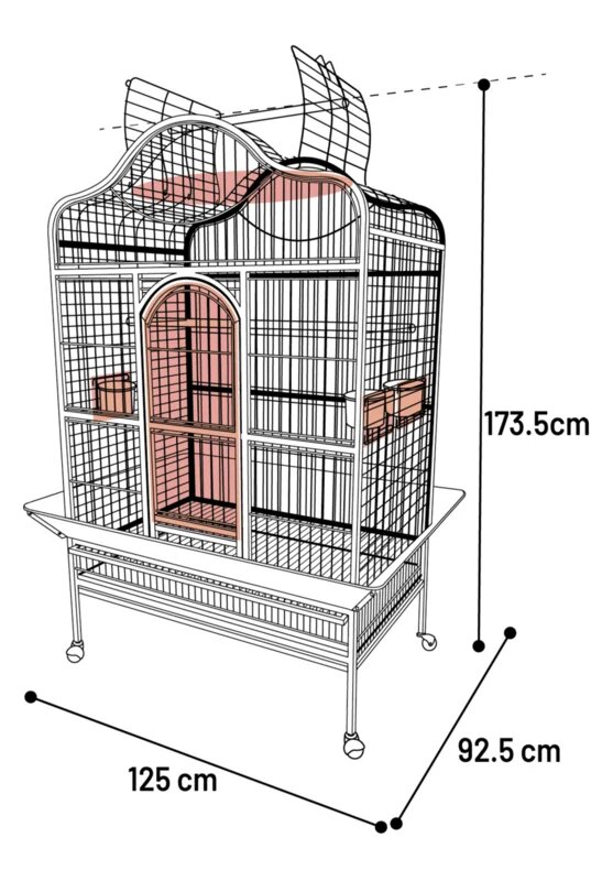 Papegaaienkooi Flamingo Paros Antraciet