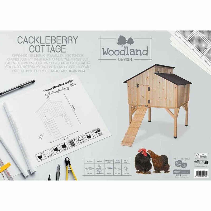 Houten Kippenhok Cackleberry Cottage &ndash; Woodland Design Buitenhok voor 3-4 Kippen