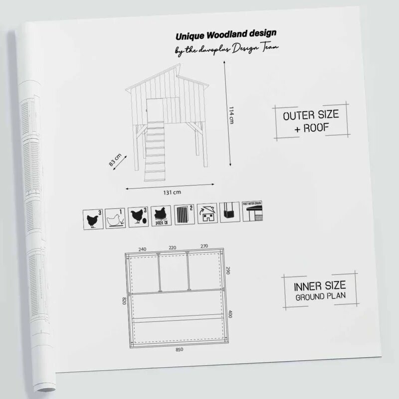 Houten Kippenhok Cackleberry Cottage &ndash; Woodland Design Buitenhok voor 3-4 Kippen