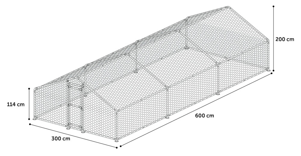 Kippenren Doerak 600 &ndash; Extra Grote Metalen Buitenren voor Kippen en Pluimvee