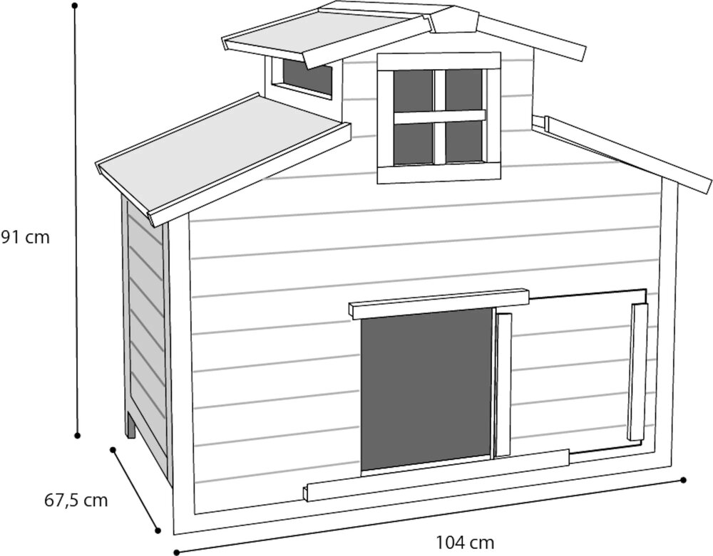 Houten Kippenhok Yandan Scandic Wit &ndash; Flamingo Buitenhok voor 2 Kippen