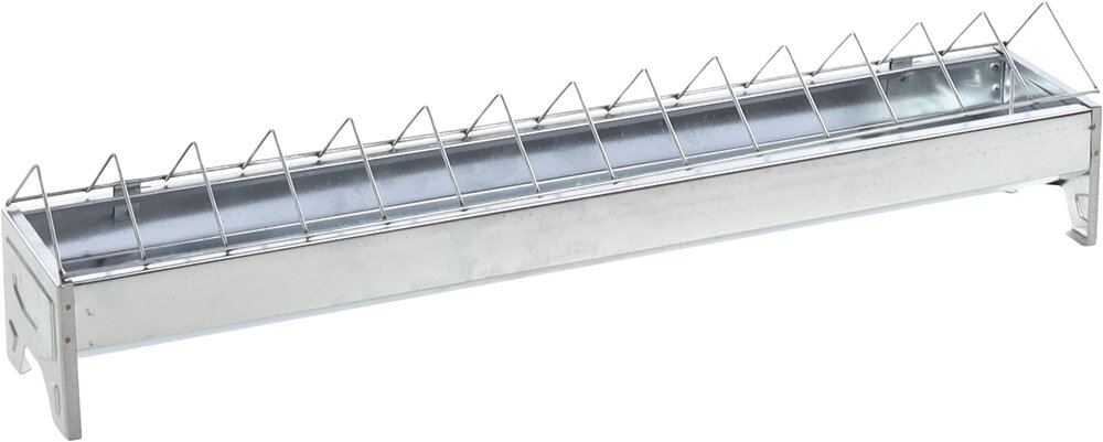 Voederbak pluimvee Herka rechthoekig zilver 73cm