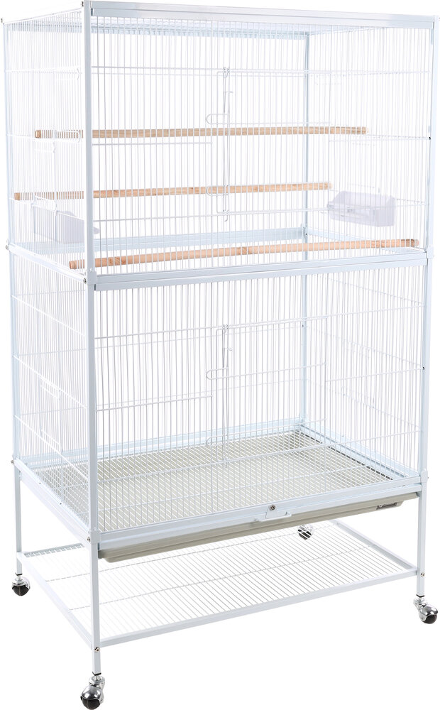 Voli&egrave;re Sumba &ndash; witte Binnenvoli&egrave;re voor Parkieten en Kanaries