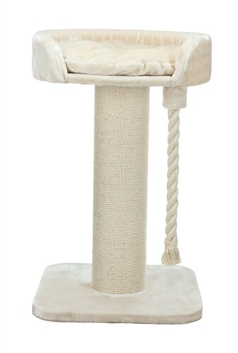 Krabpaal Trixie XXL Klara Cr&egrave;me &ndash; Compacte Krabpaal voor Grote Katten met Mandje &amp; Natuursisal 60x60x100 cm