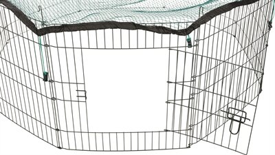 Knaagdierren Trixie Natura met Beschermnet Groen &ndash; Buitenren van 8 Panelen met Net &amp; Zonwering &Oslash; 150 cm