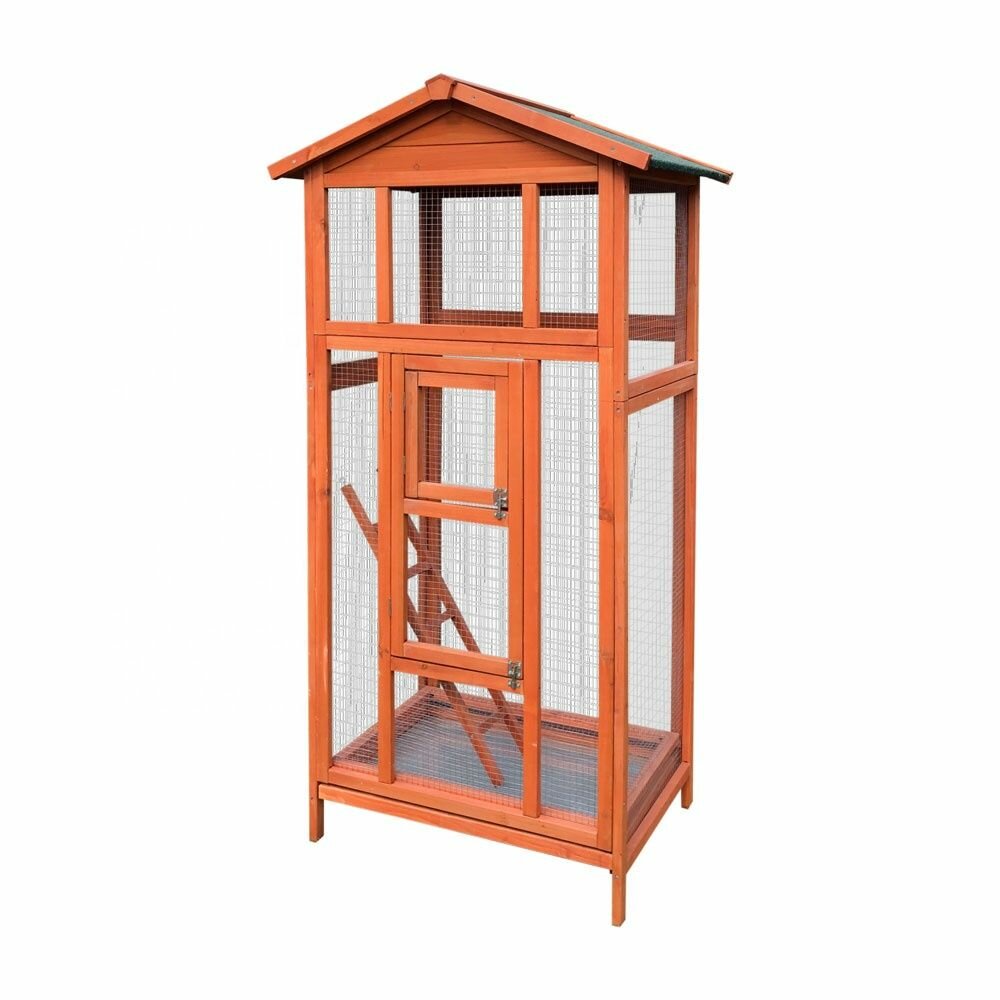 Voli&egrave;re Vita Hout &ndash; Houten Buitenvoli&egrave;re voor Parkieten &amp; Kanaries 83x60x160 cm