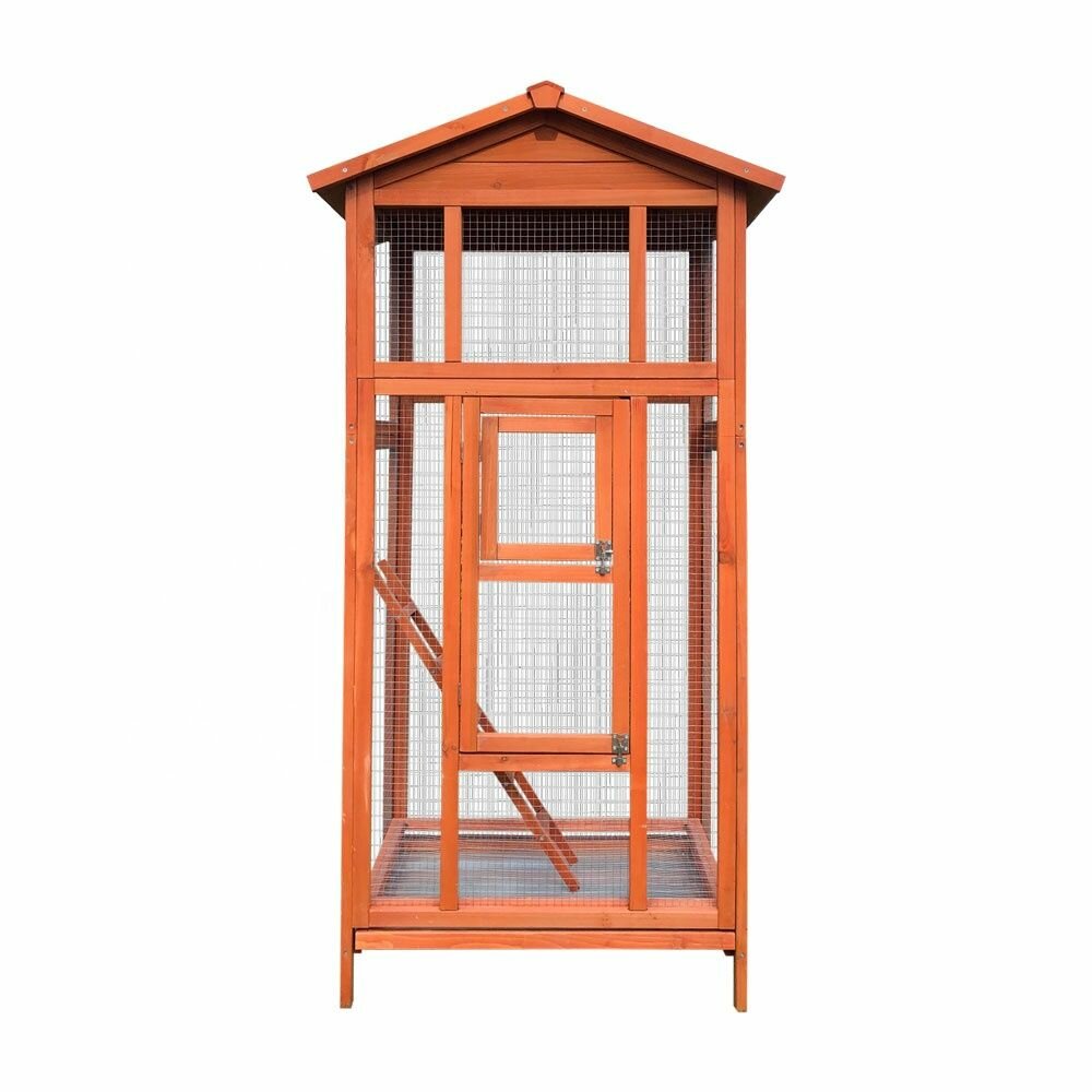 Voli&egrave;re Vita Hout &ndash; Houten Buitenvoli&egrave;re voor Parkieten &amp; Kanaries 83x60x160 cm