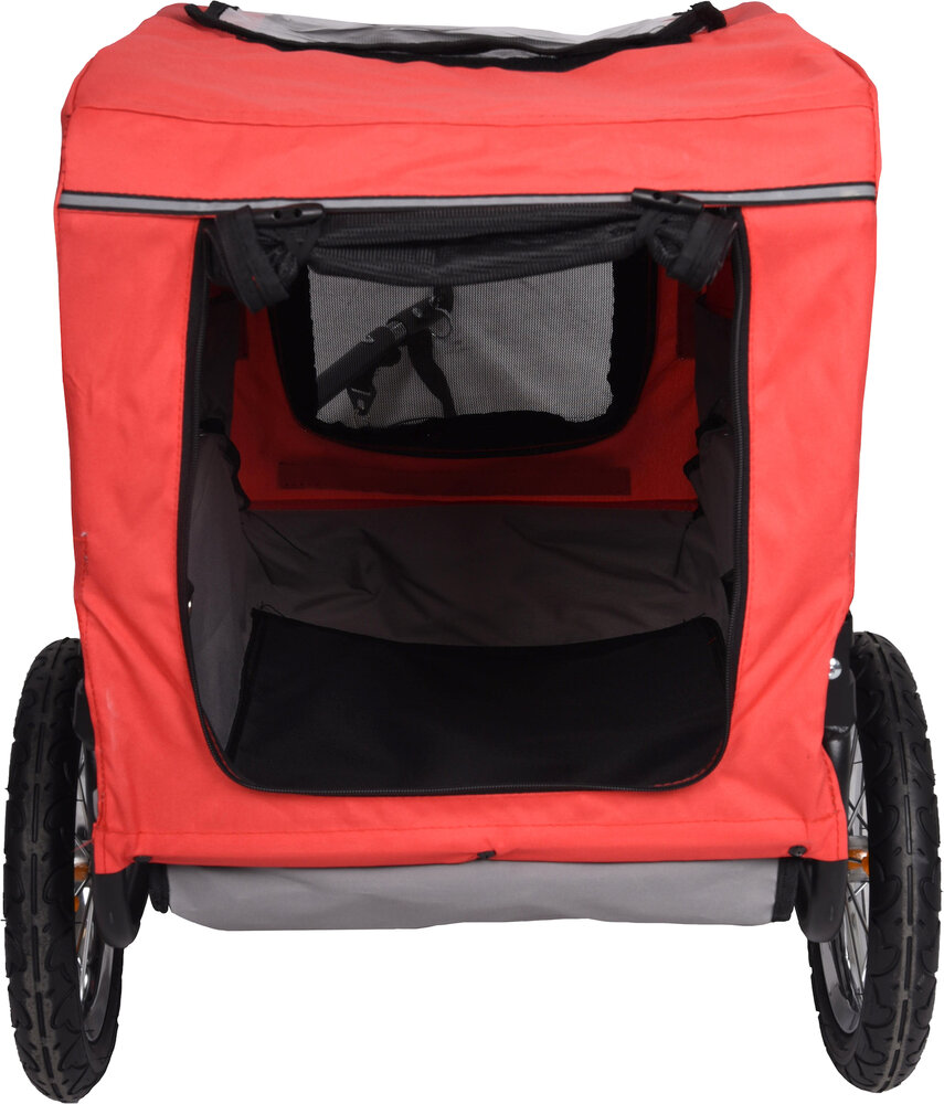Hondenfietskar Flamingo Romero Rood/Grijs &ndash; Compacte Opvouwbare Fietskar voor Fiets &amp; E-bike 59,5x43x51 cm