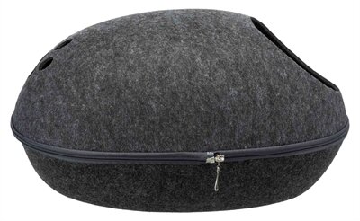 Kattenmand Trixie Relax Iglo Liva Antraciet &ndash; Knusse Vilten Kattenmand met Kussen 40x24x47 cm