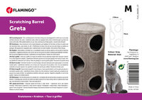 Krabton Greta M &ndash; Grijs/Naturel Krabmeubel voor Katten