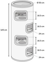 Krabton Enes L &ndash; Grijs Krabmeubel voor Katten