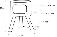 Krabmeubel Nordic &ndash; Grijs/Naturel/Wit Kattenhuis met Schuilplek