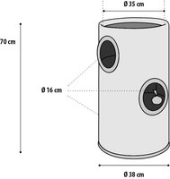 Krabton Emilius &ndash; Bruin/Beige Krabmeubel voor Katte