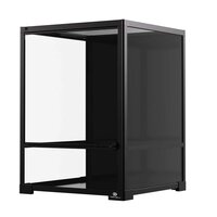 Terrarium knockdown Zwart + terrariumkast 45x45x136cm