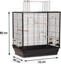 Vogelkooi Fiona Cabrio &ndash; Zwarte Binnenkooi voor Parkieten, Agaporniden en Valkparkieten